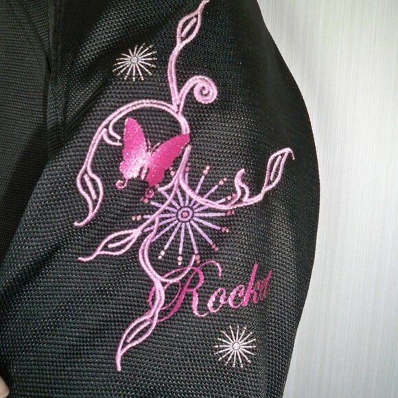 Joe Rocket Women's Motorcycle Textile Jacket Black Pink Butterfly SZ M SUPERB - Picture 6 of 12
